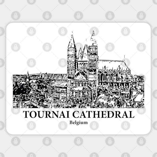 Tournai Cathedral - Belgium Sticker by Lakeric